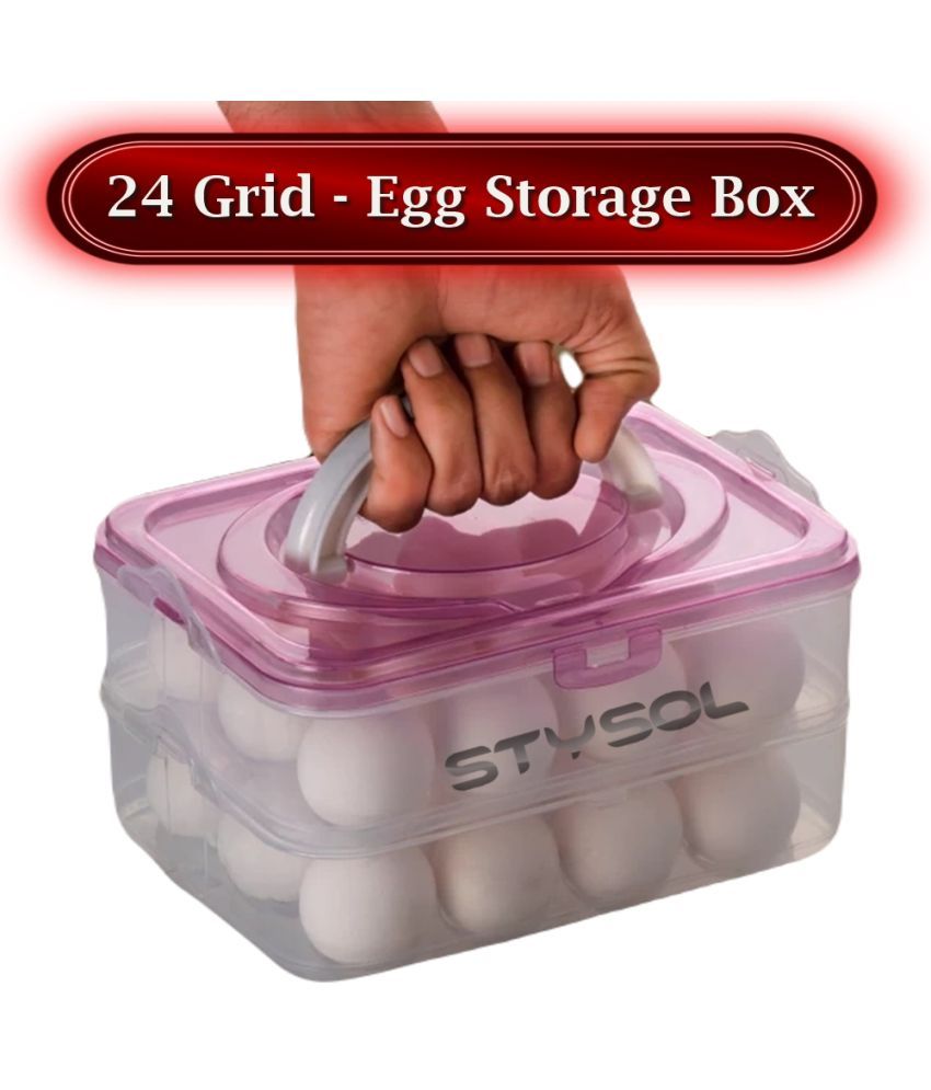     			Stysol Egg Container Plastic White Egg Container ( Set of 1 )