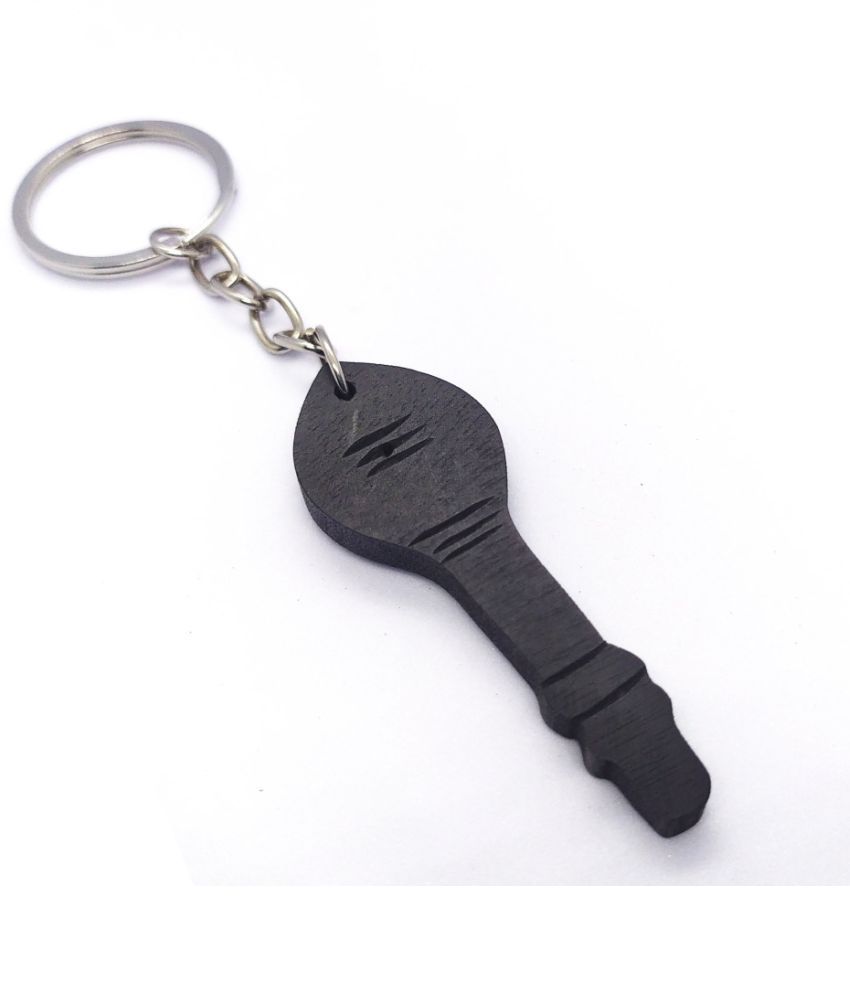     			YASH GEMS Black Wood Keychain - Pack of 1