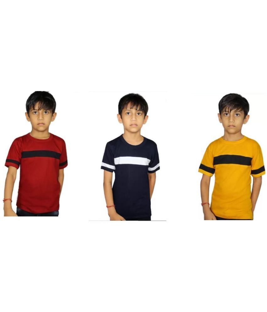     			kukke Pack of 3 Baby Boys Cotton T-Shirt ( Multicolor )