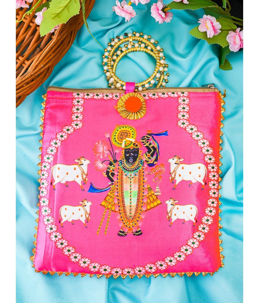     			Anjaneya Creations Handheld Bag Fabric Set of 1 ( Pink )