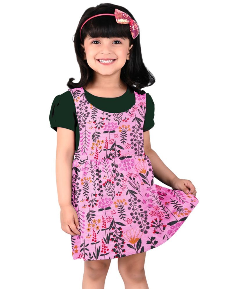     			Billyball Cotton Frock For Girls ( Pack of 1 , Pink )