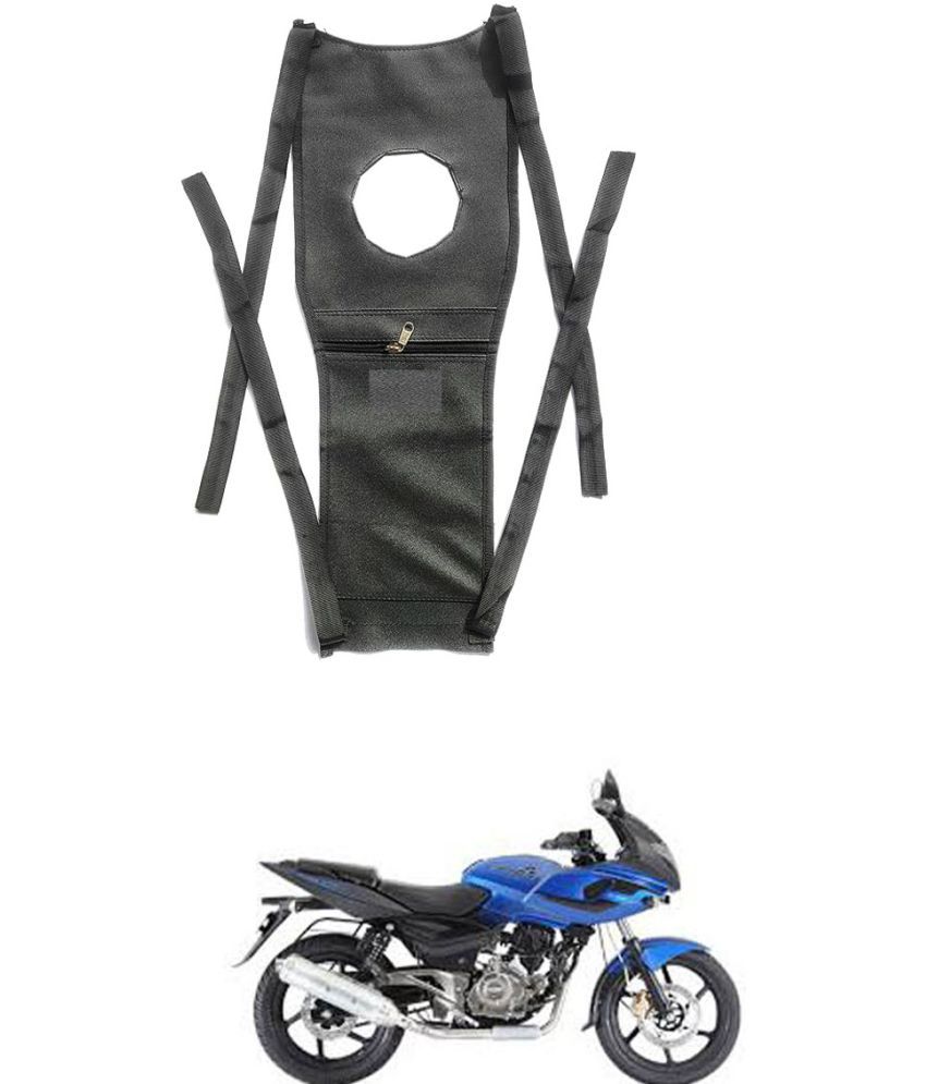     			BuddyBuzz Bike Tank Cover Bike Tank Bag with Mobile Pouch Artificial Leather Stretchable Material Use for Bajaj Pulsar 220 DTS-i