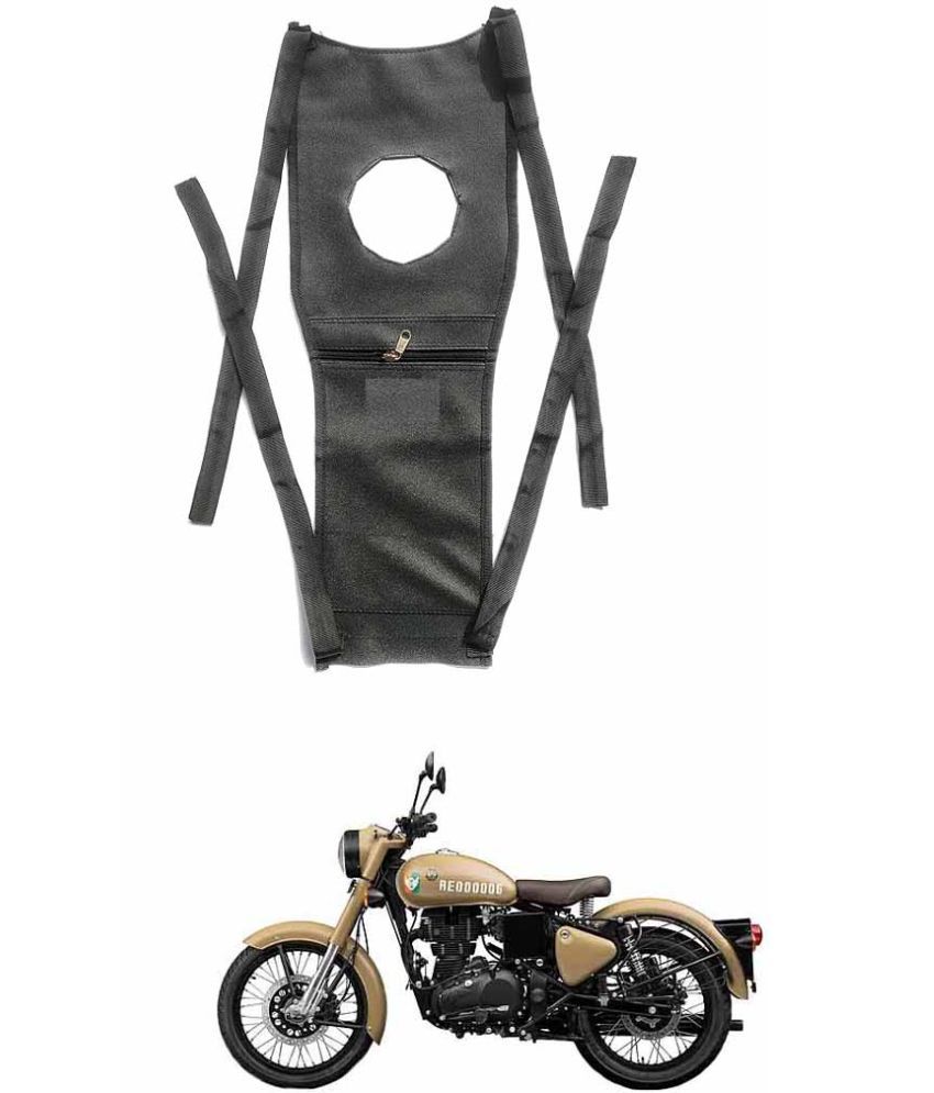     			BuddyBuzz Bike Tank Cover Bike Tank Bag with Mobile Pouch Artificial Leather Stretchable Material Use for Royal Enfield Classic 350 Signals