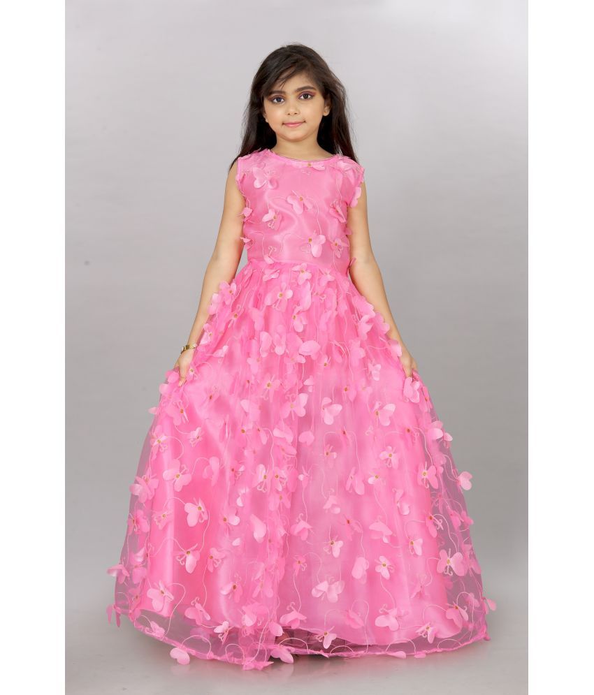     			KV Fashion Net Frock For Girls ( Pack of 1 , Pink )