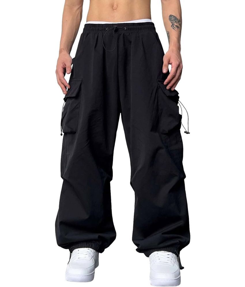     			TOROLY Oversize Flat Men's Joggers - Black ( Pack of 1 )