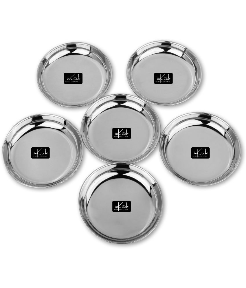     			inKitch 6 Pcs Stainless Steel Silver Quarter Plate