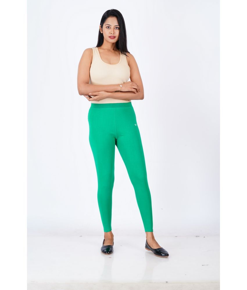     			Aulika Pack of 1 Cotton Blend Women's Leggings ( Green )