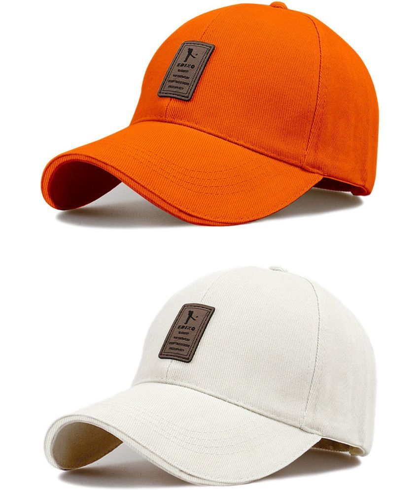     			Bolax Pack of 2 Cotton Men's Cap ( Orange )