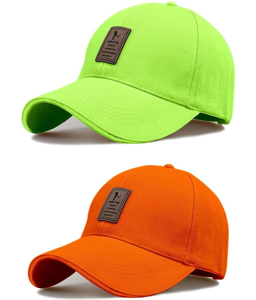     			Bolax Pack of 2 Cotton Men's Cap ( Orange )