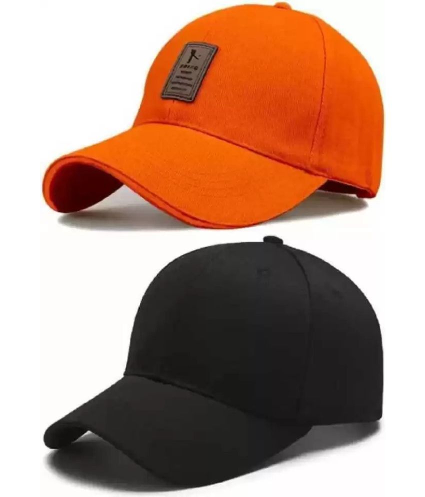     			Bolax Pack of 2 cotton Men's Cap ( Orange )