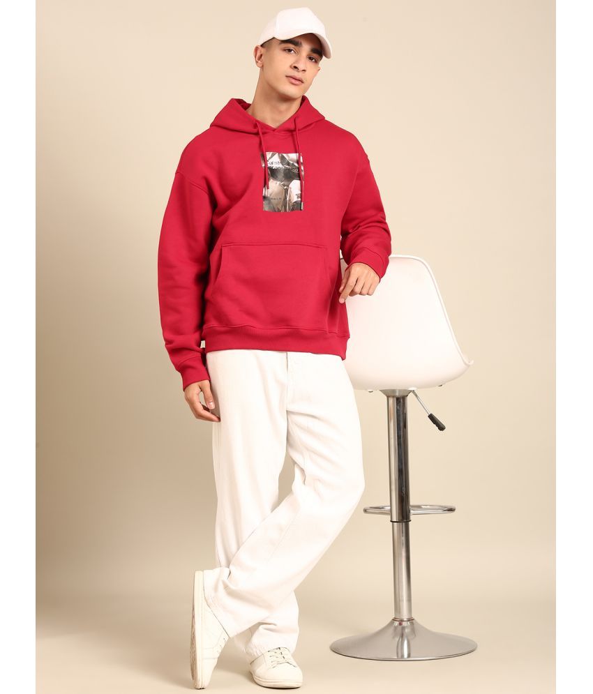     			Joven Cotton Blend Hooded Men's Sweatshirt - Red ( Pack of 1 )