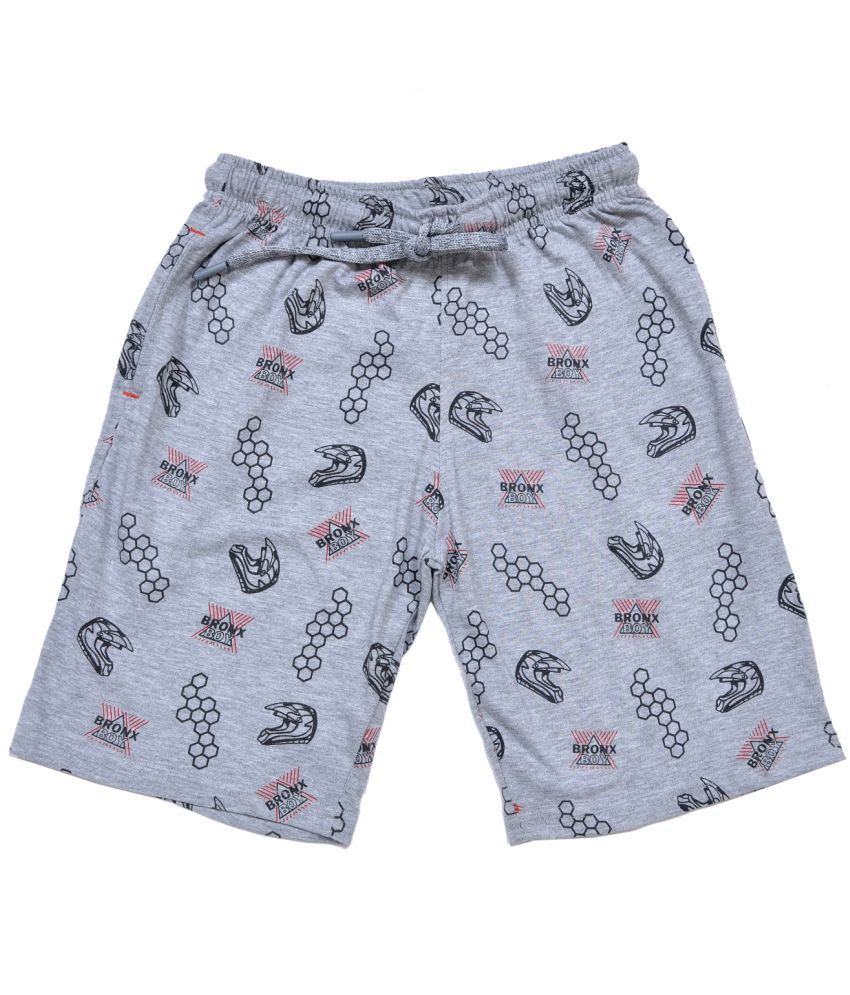     			Kariby Pack of 1 Cotton Shorts For Boys ( Grey )