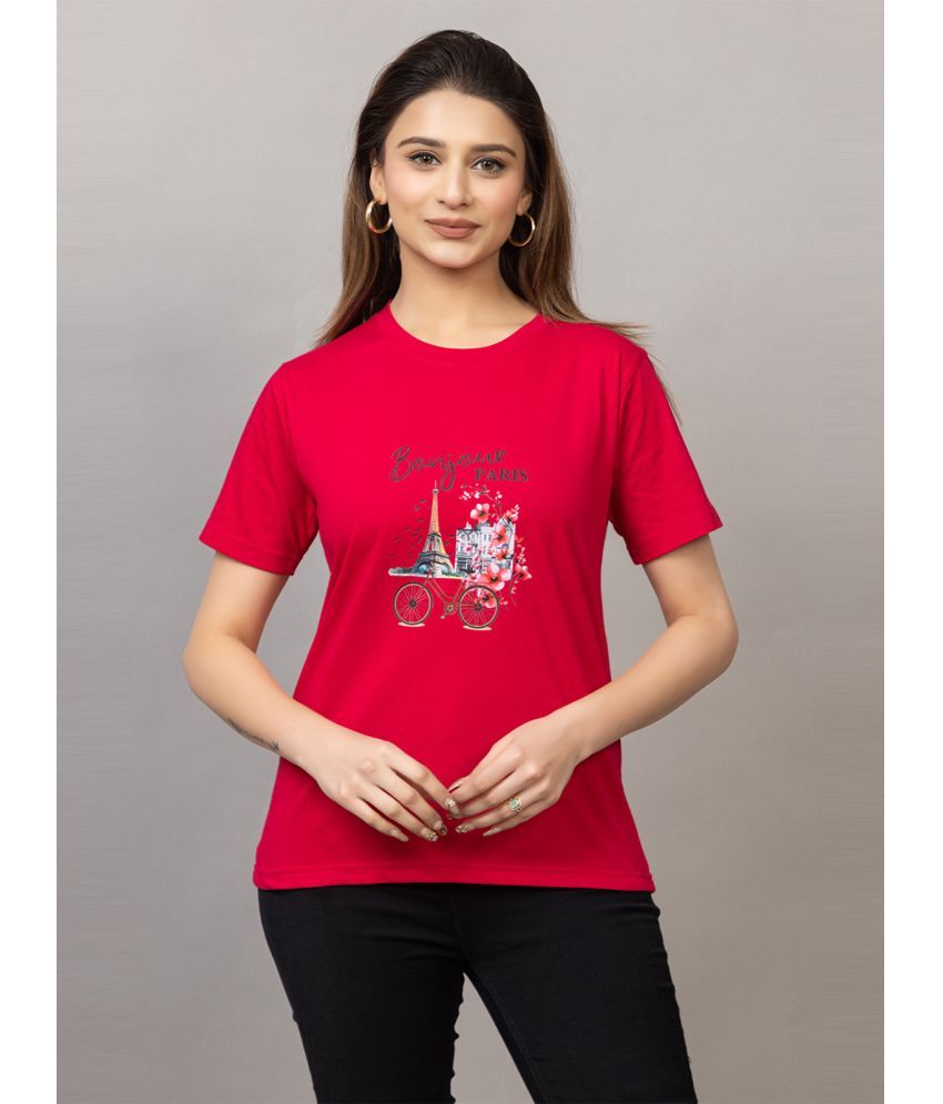     			MISDYNAMIC Pack of 1 Cotton Women's T-Shirt ( Red )