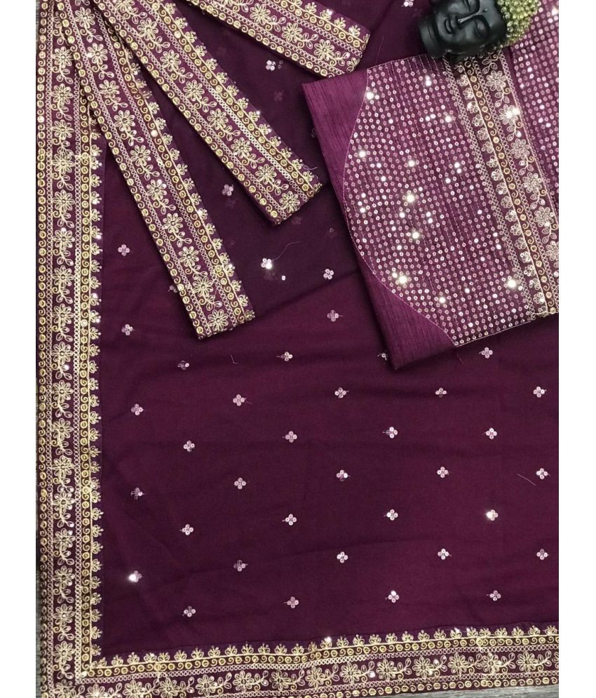     			Nil Madhav Art Georgette Embellished Saree With Blouse Piece ( Multicolor , Pack of 1 )