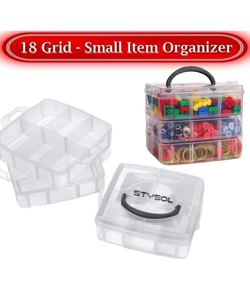     			Stysol Earring Organizer , Earring Storage Box 18 Grid Storage Box For Jewellery, Cosmetic Items, Earrings, ETC Multipurpose Organizer Storage Box