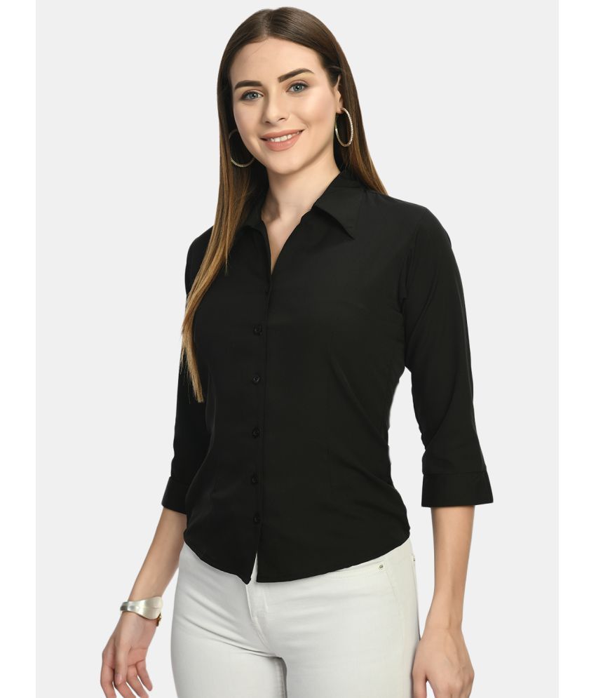     			akshatani Black Poly Crepe Shirt - Pack of 1