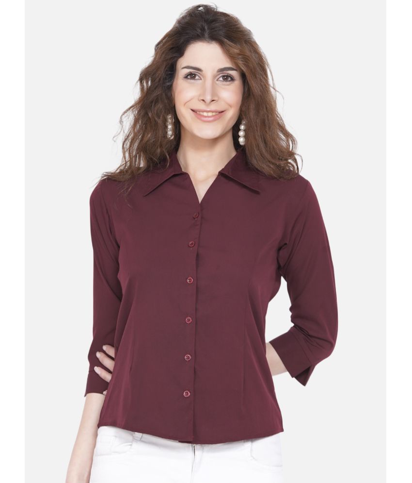     			akshatani Brown Poly Crepe Shirt - Pack of 1