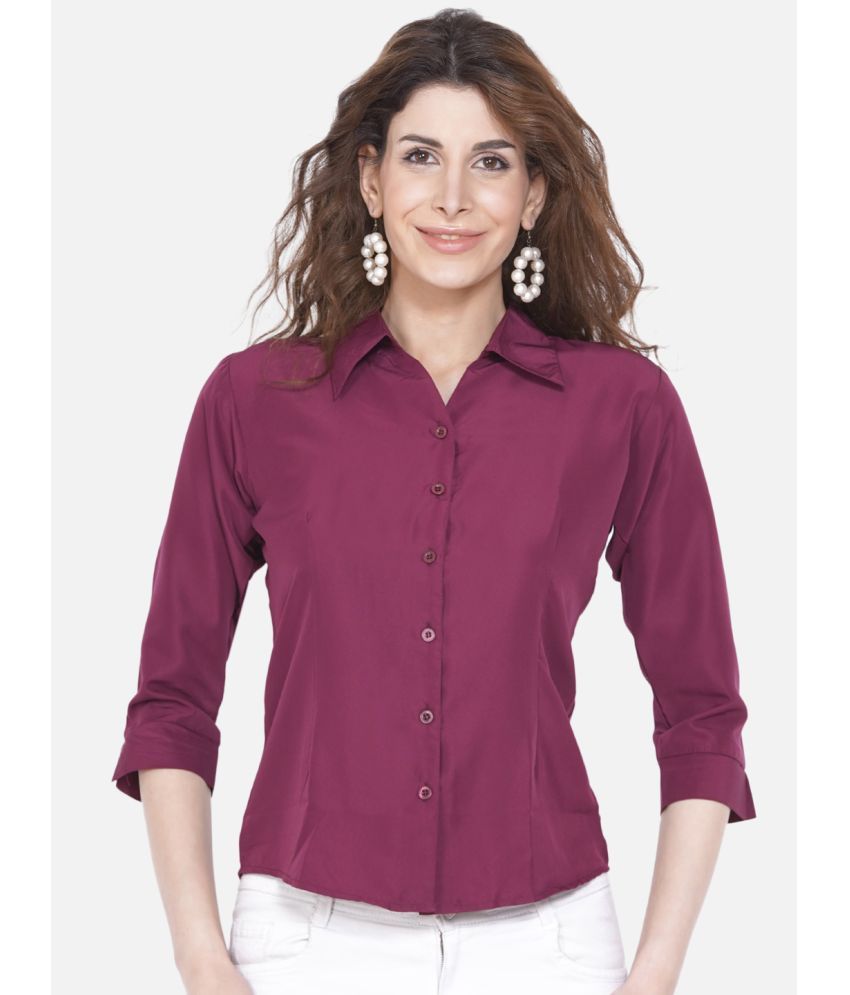     			akshatani Purple Poly Crepe Shirt - Pack of 1