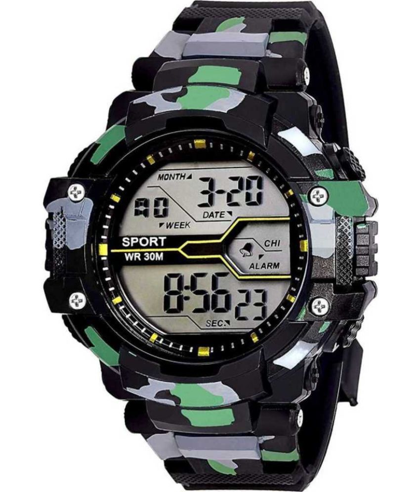     			chronorex Multicolor Silicon Digital Men's Watch