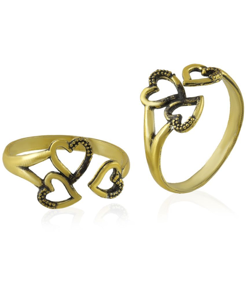     			ADMIER Gold Toe Rings ( Pack of 2 )