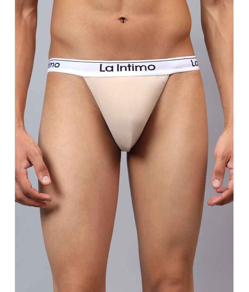     			La Intimo Pack of 1 Nylon Briefs For Men's ( Beige )