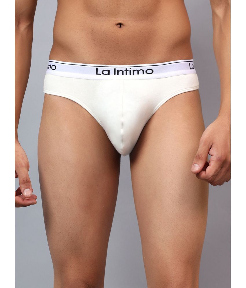     			La Intimo Pack of 1 Modal Thongs For Men's ( Cream )