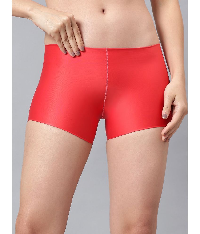     			La Intimo Pack of 1 Nylon Boy Shorts For Women ( Red )