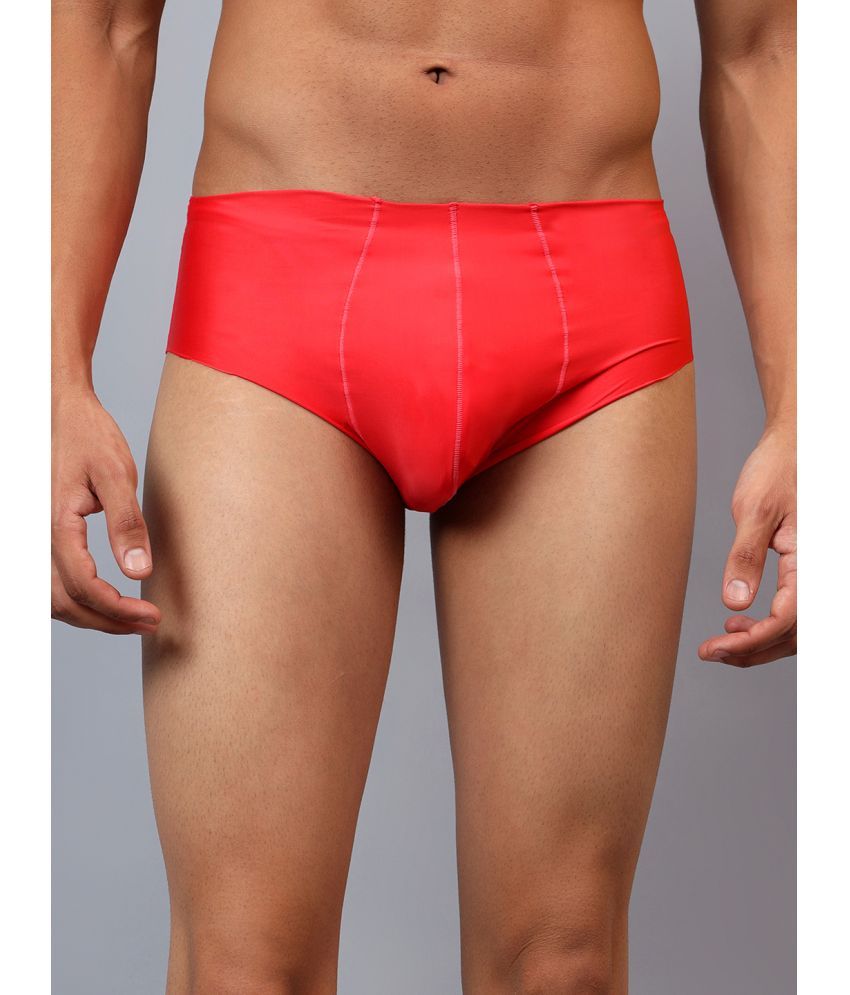     			La Intimo Pack of 1 Nylon Briefs For Men's ( Red )