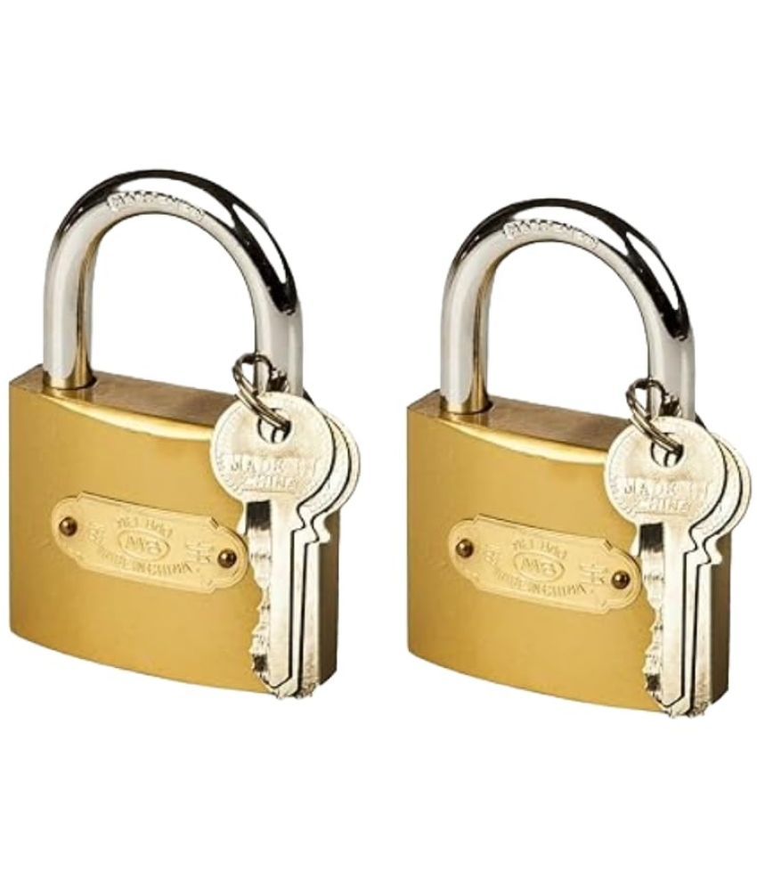     			Small Lock 38MM, Golden Pressing Padlock with 3 Keys Suitable for Locking Home Door, Locker Keyed Padlock for Travelling Luggage Bag,Storage Unit School Gym Locker Toolbox Cabinet (Pack of 2)