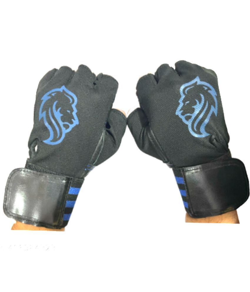     			Spokofit Unisex Leather Gym Gloves For Advanced Fitness Training and Workout With Half-Finger Length