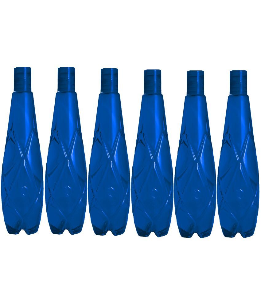     			Stysol Fridge Water Bottel Blue Plastic Water Bottle 1000 mL ( Set of 6 )