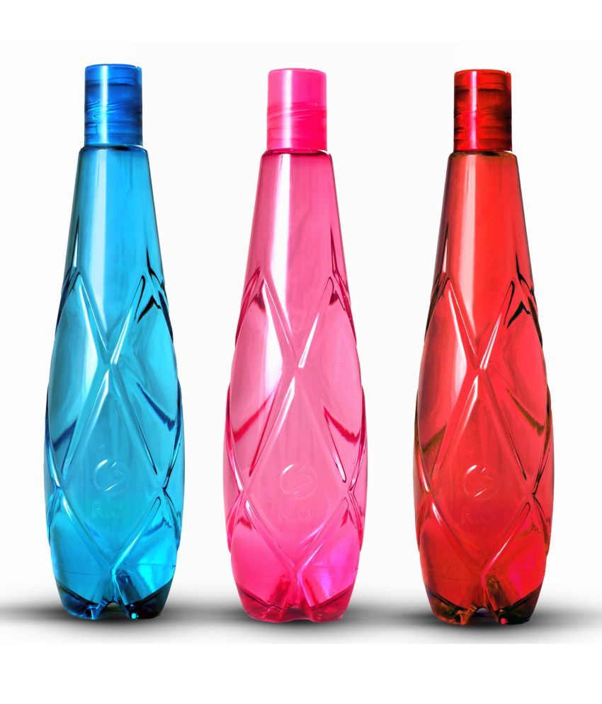     			Stysol Water Bottel  Multicolour Plastic Water Bottle 1000 mL ( Set of 3 )