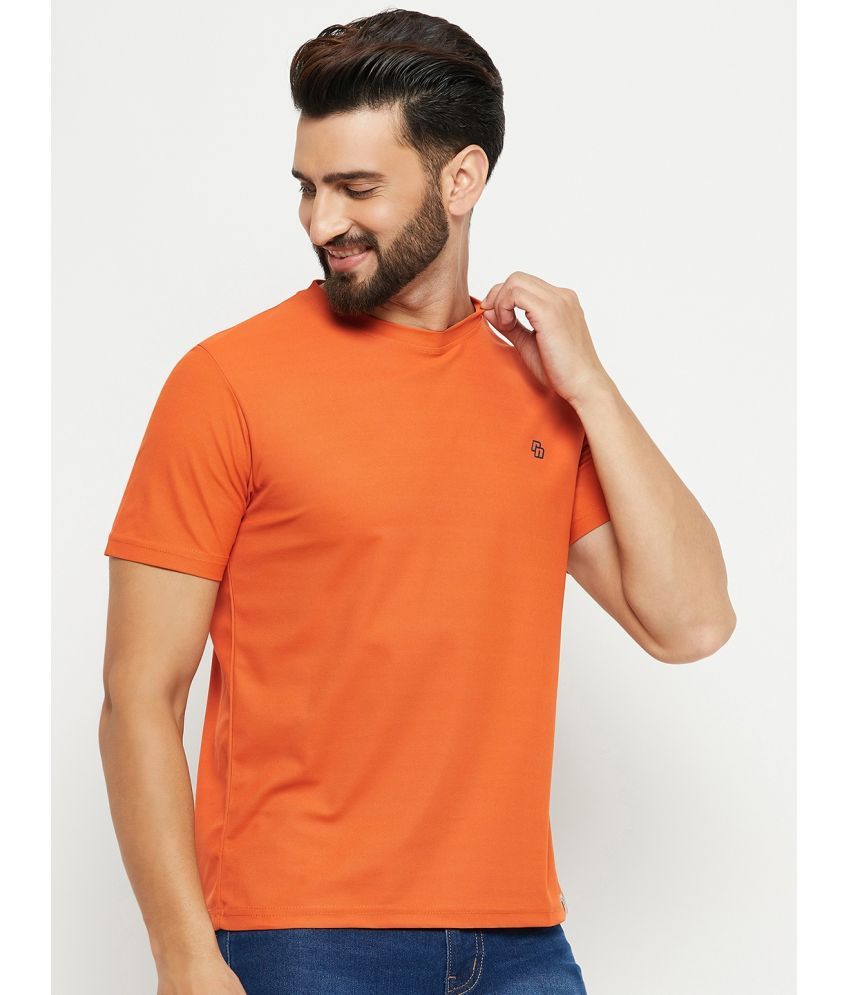     			renuovo Cotton Blend Regular Fit Solid Half Sleeves Men's Round T-Shirt - Orange ( Pack of 1 )