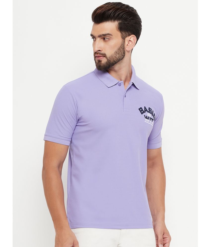     			renuovo Pack of 1 Cotton Blend Regular Fit Solid Half Sleeves Men's Polo T Shirt ( Purple )