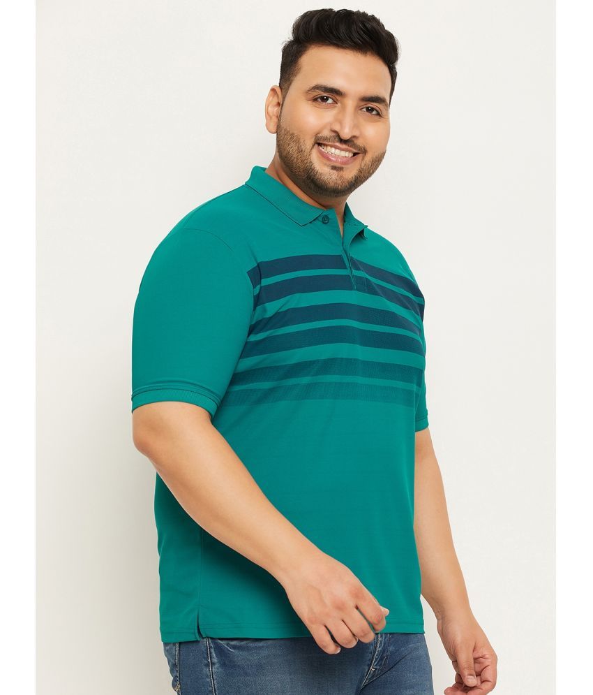     			renuovo Pack of 1 Cotton Blend Regular Fit Striped Half Sleeves Men's Polo T Shirt ( Dark Green )