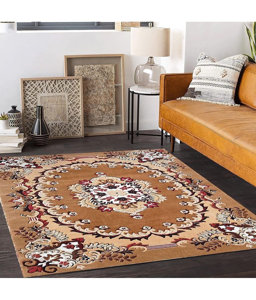     			ANABIA CARPET Gold Silk Carpet Ethnic Other Sizes Ft