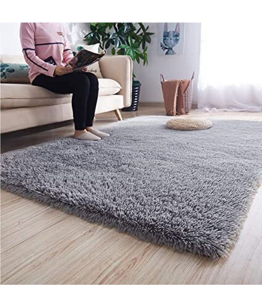     			ANABIA CARPET Gray Polyester Carpet Plain Other Sizes Ft