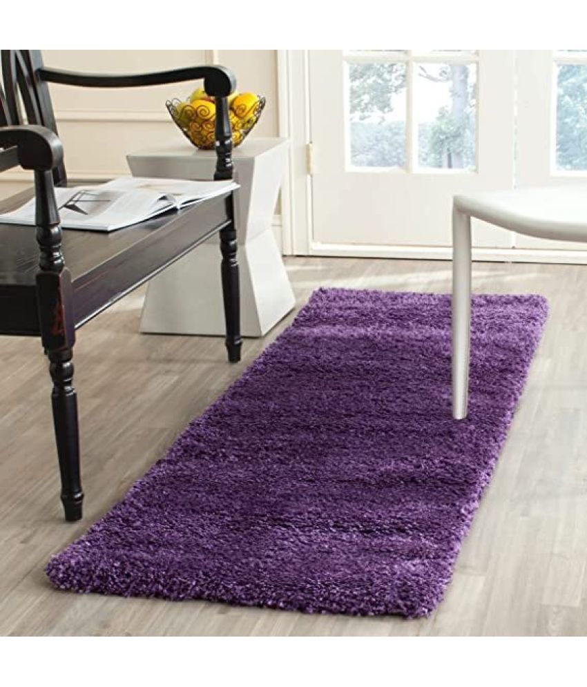     			ANABIA CARPET Purple Polyester Carpet Plain Other Sizes Ft