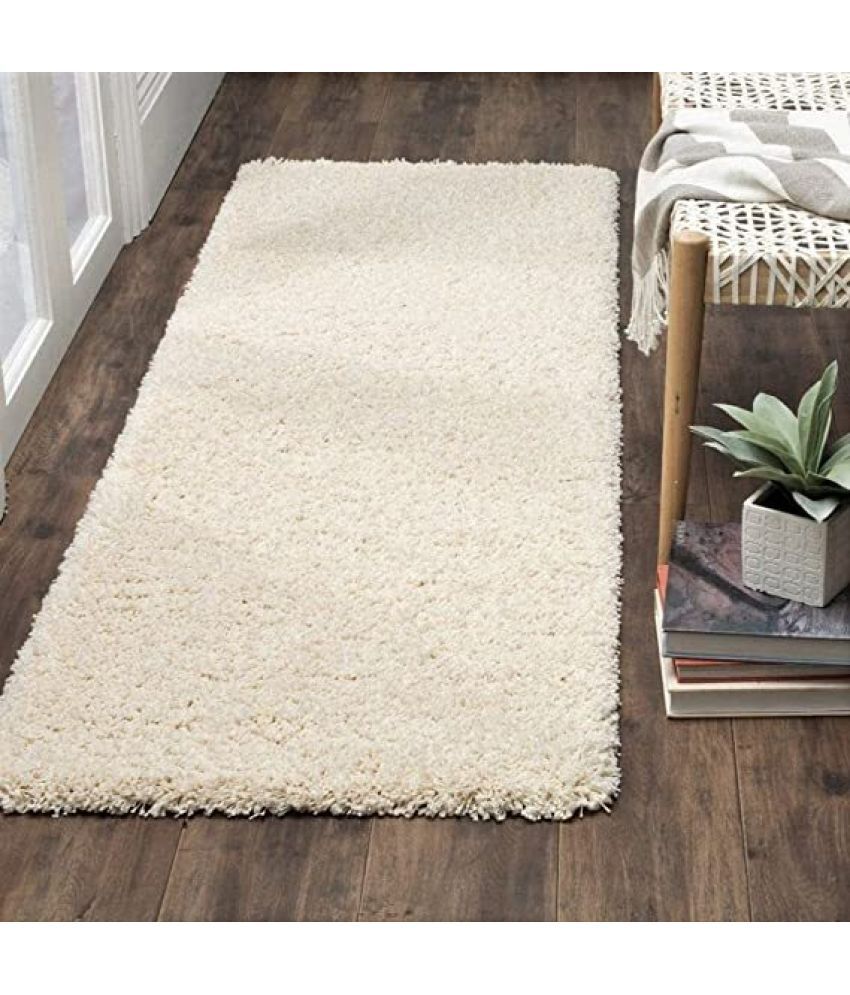     			ANABIA CARPET White Polyester Carpet Plain Other Sizes Ft