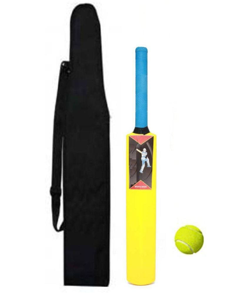     			EmmEmm Super Kids Combo of 3 No. Plastic Bat with Cover and Cricket Tennis Ball