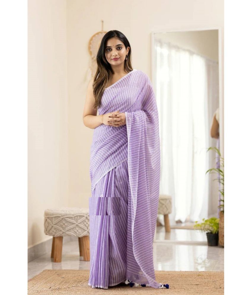     			KV Fashion Banarasi Silk Embellished Saree With Blouse Piece ( Lavender , Pack of 1 )