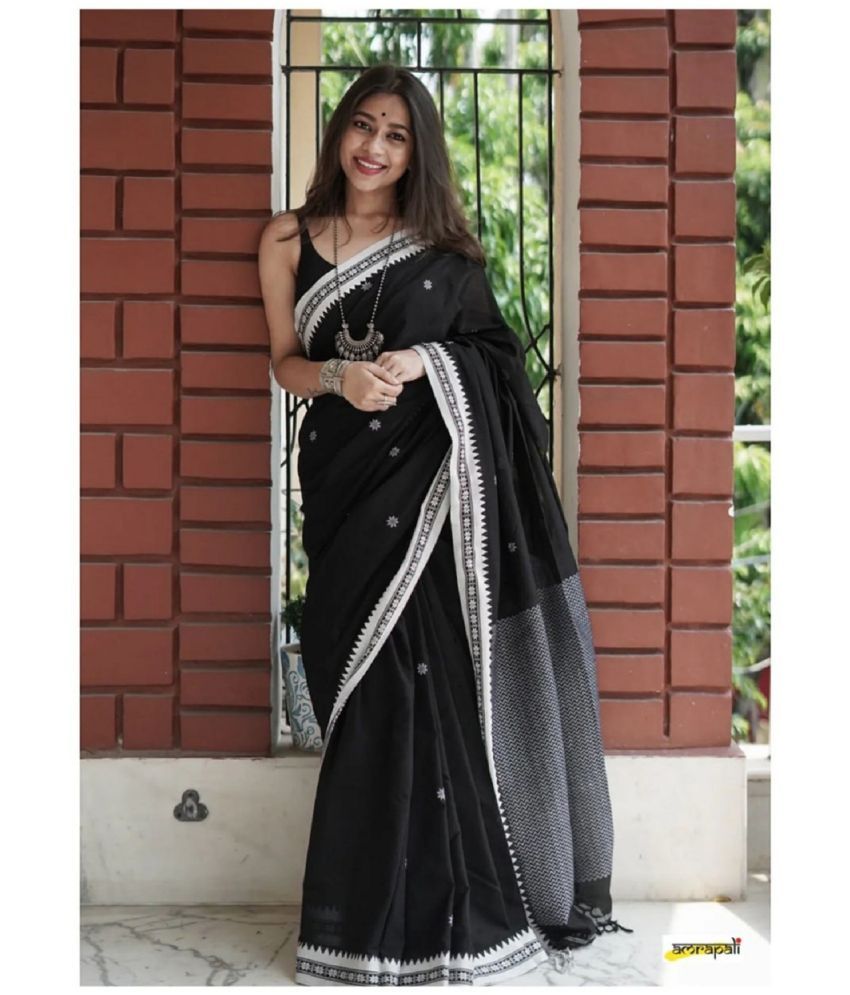     			KV Fashion Banarasi Silk Embellished Saree With Blouse Piece ( Black , Pack of 1 )