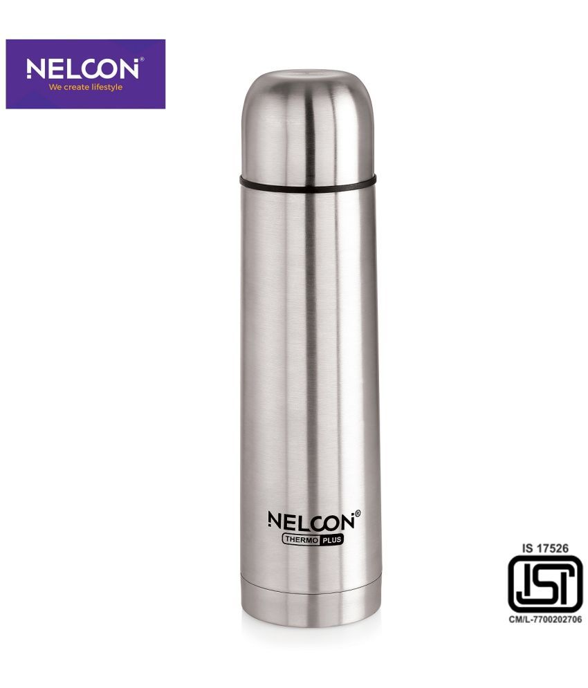     			Nelcon 500ML Starlit Silver Stainless Steel Water Bottle 500 mL ( Set of 1 )