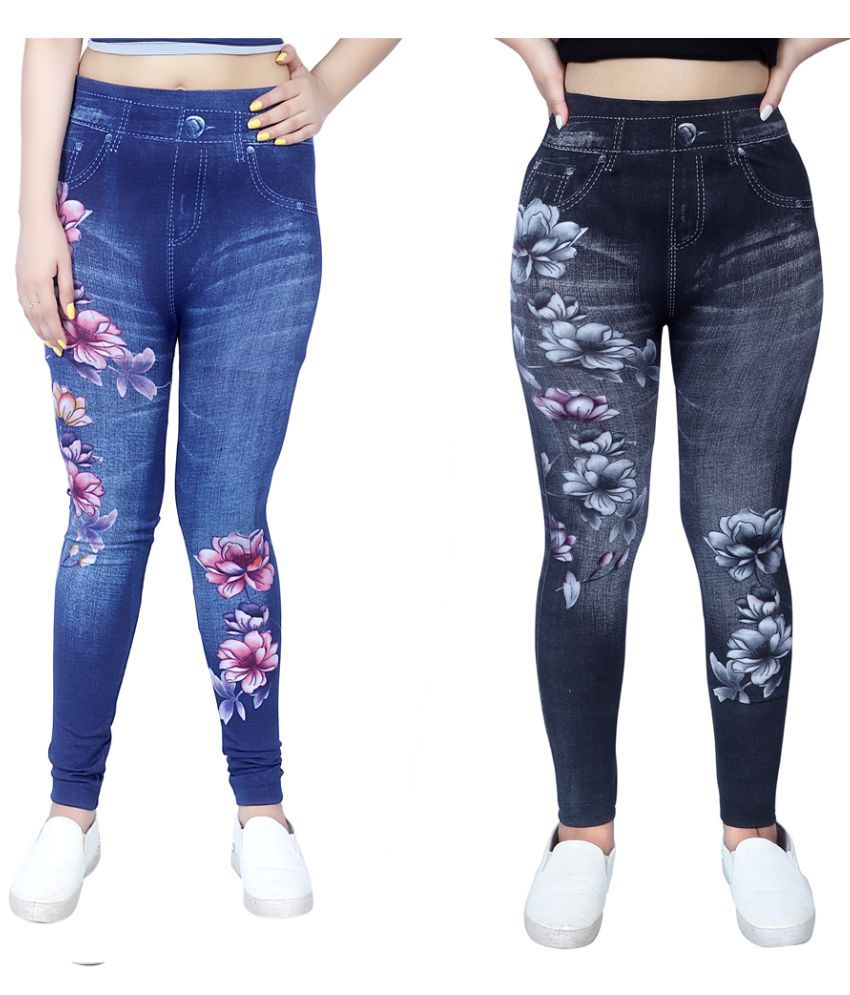     			Nios Fashion Girls Cotton Polyester Jeans ( Pack of 2 , Multicolor 2 )