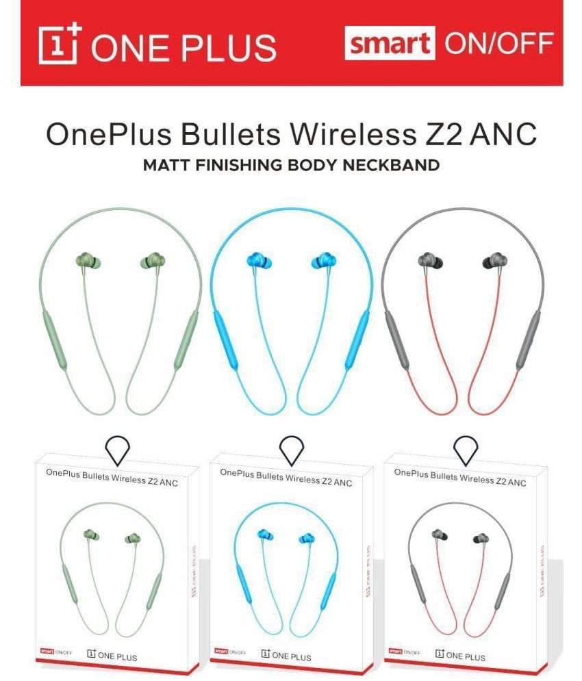     			One Plus In-the-ear Bluetooth Headset with Upto 30h Talktime Noise Cancellation - Multicolor