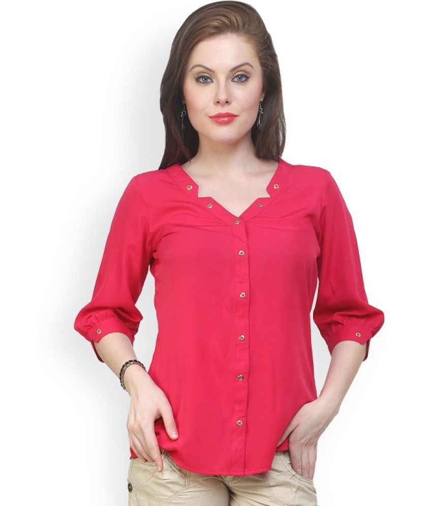     			Pannkh Pink Polyester Women's A-Line Top ( Pack of 1 )