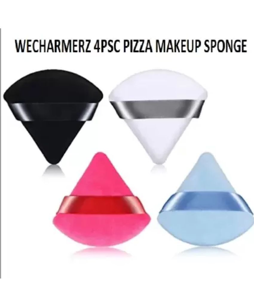     			WECHARMERZ Triangle Puff Sponge, Liquid and Loose Powder Sponge For Under Eyes Corners, 4pcs, (Pack of 1)