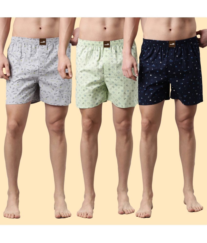     			broon Pack of 3 Cotton Boxers For Men's ( Grey )