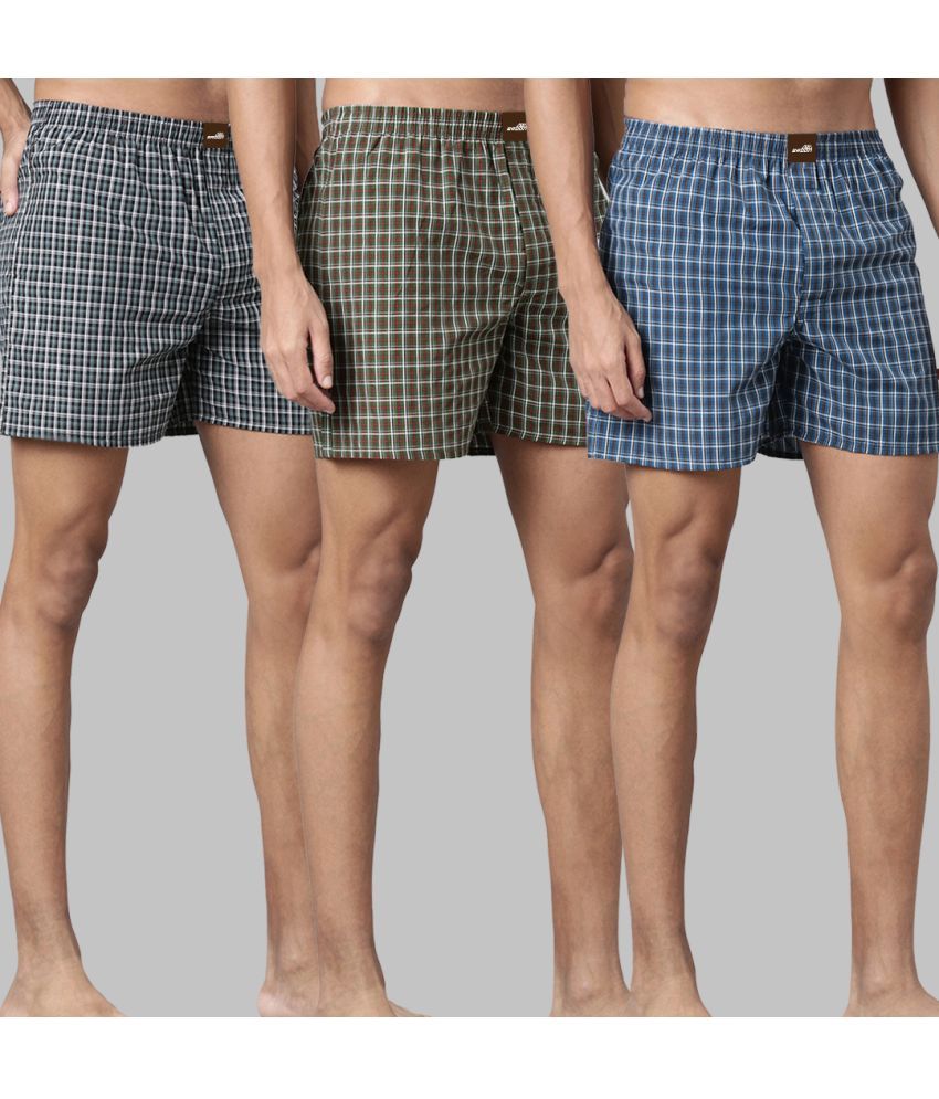     			broon Pack of 3 Cotton Blend Boxers For Men's ( Multicolor )