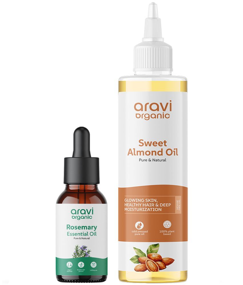     			Aravi Organic Pure Rosemary Essential Oil And Almond Hair Oil For Hair & Skin Care (Pack of 2)